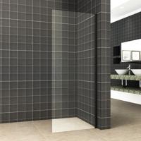 Side zijwand voor nis schuifdeur 1000 x 2000 x 8 mm nano helder glas/mat zwart - thumbnail