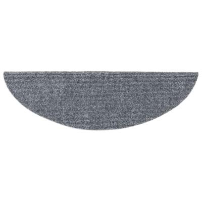 VidaXL Trapmatten zelfklevend 30 stuks 56x17x3 cm lichtgrijs halfrond