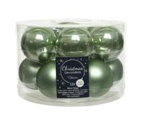 Decoris Kerstballen glas 12st groen 5cm - thumbnail