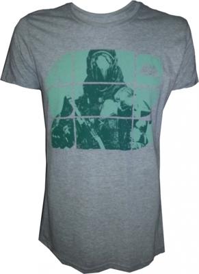 Destiny Grey Melange Green Print T-Shirt