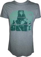 Destiny Grey Melange Green Print T-Shirt - thumbnail