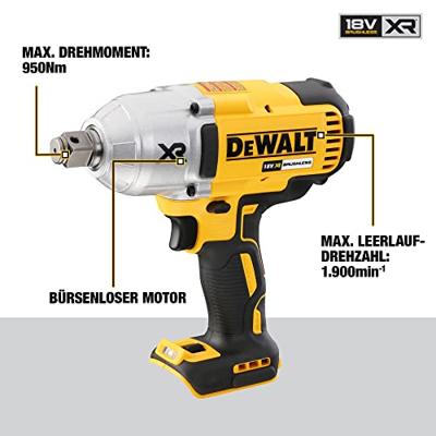 DeWALT DCF897NT Accu slagmoersleutel 950Nm 3/4" frictiering 18V XR Basic Body in TSTAK - thumbnail