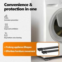 VidaXL Wasmachinebasis 2 pcs zwart 72 x 5 x 4,5 cm roestvrij staal - thumbnail