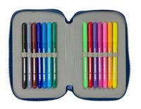 Schooletui met Accessoires Munich North Marineblauw 12.5 x 19.5 x 4 cm 29 Onderdelen - thumbnail