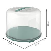 Rotho fresh taartdoos xl 35.5x34.5x26 cm mistletoe groen/transparant - thumbnail