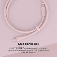 Belkin BoostCharge Flex siliconen USB Type C/Lightning-kabel (1 m), MFi-gecertificeerde 20 W PD Power Delivery-snellaadkabel voor iPhone 14/14 Plus, 13, 12, Pro, Max, mini, SE, iPad en meer – Roze - thumbnail