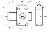 YALE -YV20BTS Boutbout - knop zonder cilinder - thumbnail