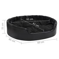 VidaXL Hondenmand 99x89x21 cm pluche en kunstleer zwart - thumbnail