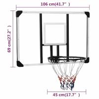 VidaXL Basketbalbord 106x69x3 cm polycarbonaat transparant - thumbnail