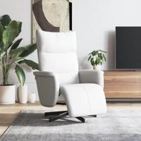 Fauteuil verstelbaar met voetensteun kunstleer wit - thumbnail