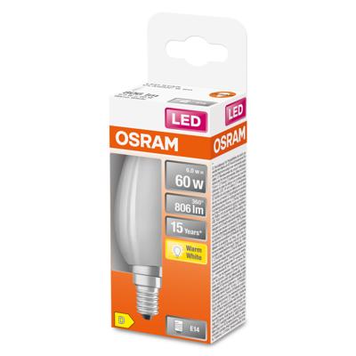 OSRAM HOMELIGHTING 4058075434981 LED-lamp Energielabel D (A - G) E14 Kaars 5.9 W = 60 W Warmwit (Ø x l) 35 mm x 100 mm 1 stuk(s)