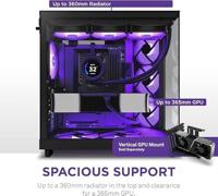 Mid-Tower behuizing - NZXT - H6 Flow RGB - Dubbele kamer - Inclusief RGB-fans - Zwart - thumbnail