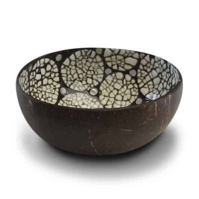 Schaaltje kokosnoot - schaaltje Black Eggshell - schaaltje zwart & wit