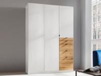 Kledingkast OTAMENDI 3 deuren 5 lades wit/artisan eik - thumbnail