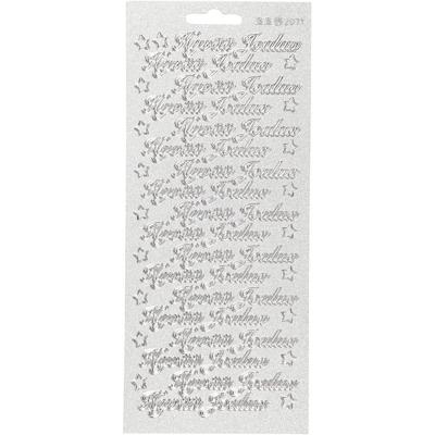 Creativ Company Stickers, hyvää joulua, vel 10x23 cm, zilver, 1 vel