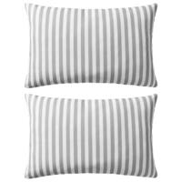 VidaXL Buitenkussens 60x40 cm gestreept grijs 2 st - thumbnail
