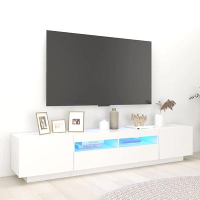 Tv-meubel met LED-verlichting 200x35x40 cm wit