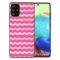Samsung Galaxy A71 Back Case Waves Pink - thumbnail