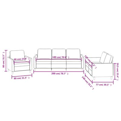 4-delige Loungeset met kussens fluweel wijnrood