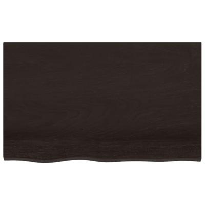 Wastafelblad 80x50x2 cm behandeld massief hout donkerbruin - thumbnail
