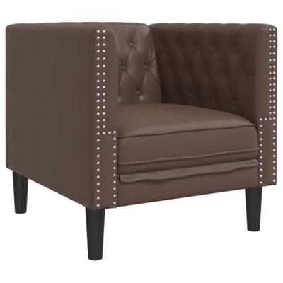 3-delige Loungeset Chesterfield-stijl kunstleer bruin - thumbnail