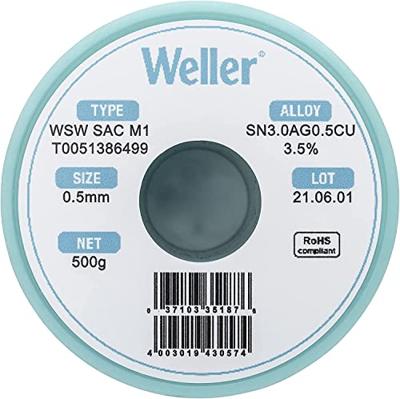 Weller WSW SAC M1 Soldeertin, loodvrij Spoel Sn3,0Ag0,5Cu 500 g 0.5 mm Weller WSW SAC M1 Soldeertin, loodvrij Spoel Sn3,0Ag0,5Cu 500 g 0.5 mm
