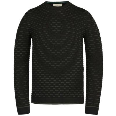 Cast Iron trui met all over print en textuur zwart/groen Cast Iron trui met all over print en textuur zwart/groen