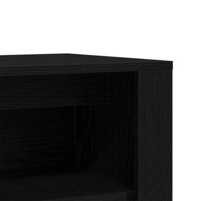 VidaXL Schoenenbank 100x35x45 cm bewerkt hout zwart eikenkleurig VidaXL Schoenenbank 100x35x45 cm bewerkt hout zwart eikenkleurig