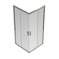 GO by Van Marcke Belo hoekinstap met schuifdeuren 900x900x1900mm 6mm easy clean glas profielen aluminium verchroomd regelbaar 865-890mm S201090 - thumbnail