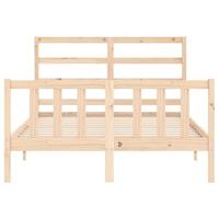 Bedframe met hoofdbord massief hout - thumbnail