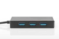 Digitus DA-70240-1 USB 3.2 Gen 1-hub 4 poorten Met aluminium behuizing Zwart - thumbnail