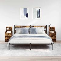 Nachtkastjes met 2 lades 2 st 38x34x80 cm gerookt eikenkleurig - thumbnail