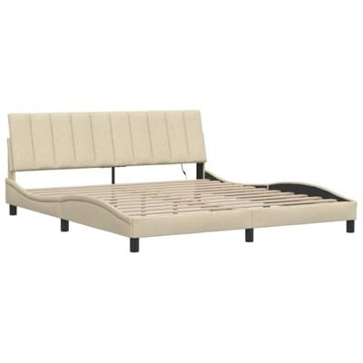 Bedframe zonder matras "Hanko" stof crèmekleurig 180x200 cm