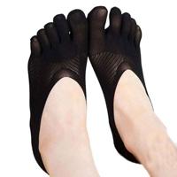 5 paar vrouwelijke sokken vijf teen sok slippers onzichtbaarheid voor effen kleur bemanning sokken (zwart) - thumbnail