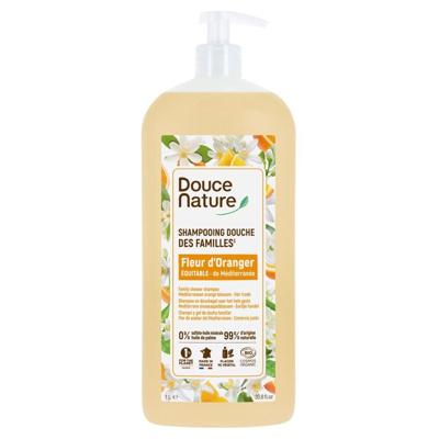 Douce Nature Douchegel & shampoo familie oranjebloesem bio 1 Liter Douce Nature Douchegel & shampoo familie oranjebloesem bio 1 Liter
