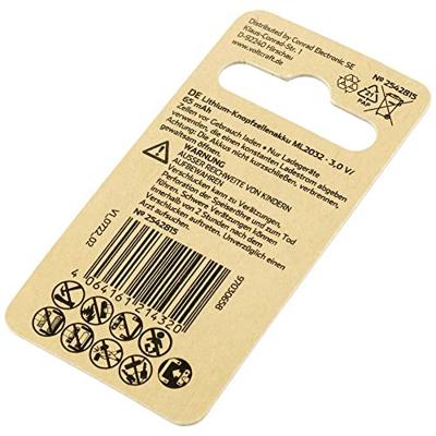VOLTCRAFT Oplaadbare knoopcel ML2032 Lithium 65 mAh 3 V 1 stuk(s)