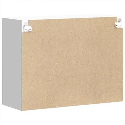 Keukenbovenkast met glazen deur Lucca bewerkt hout hoogglanswit