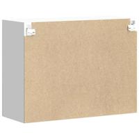 Keukenbovenkast met glazen deur Lucca bewerkt hout hoogglanswit - thumbnail