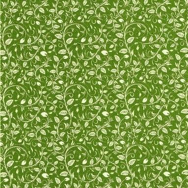 Cadeaupapier - Geschenkpapier - White leaves on green ribbed 50 cm