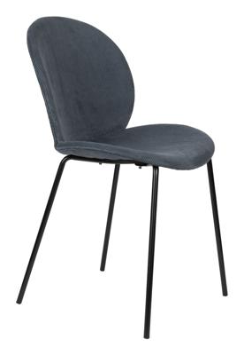 Zuiver Eetkamerstoel 'Bonnet' Ribstof, kleur Blauw Zuiver Eetkamerstoel 'Bonnet' Ribstof, kleur Blauw