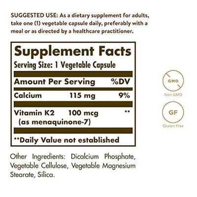 Solgar Vitamine K2 100 mcg Capsules