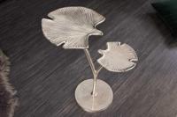 Decoratieve bijzettafel GINKGO LEAFS 50cm zilver handgemaakt metaal - 41788 - thumbnail