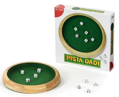 Dal Negro dobbelsteenbak 31,5 cm hout/vilt blank/groen 6 delig