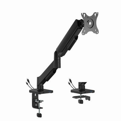 Gembird MA-DA1U-01 Verstelbare bureau-display-montagearm met USB-poorten, 17"-32", zwart
