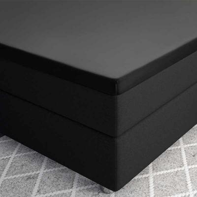 Primaviera Deluxe Splittopper Satijn Hoeslaken Zwart 180 x 200