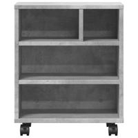VidaXL Printerkastje met wielen 41x32x48 cm betongrijs - thumbnail