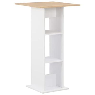 VidaXL Bartafel 60x60x110 cm wit en sonoma eikenkleurig VidaXL Bartafel 60x60x110 cm wit en sonoma eikenkleurig