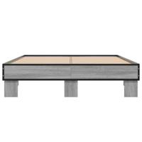 Bedframe bewerkt hout metaal grijs sonoma eiken 120x200 cm - thumbnail