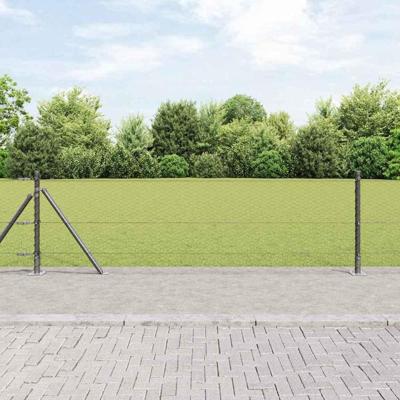 VidaXL Afrasteringspaal grijs 25 x 0,4 m (25 mm gaas) staal en pvc VidaXL Afrasteringspaal grijs 25 x 0,4 m (25 mm gaas) staal en pvc