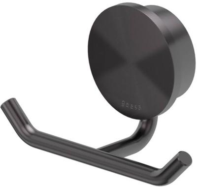 Handdoekhaak Dubbel Geesa Opal Zwart Metaal Geborsteld Geesa